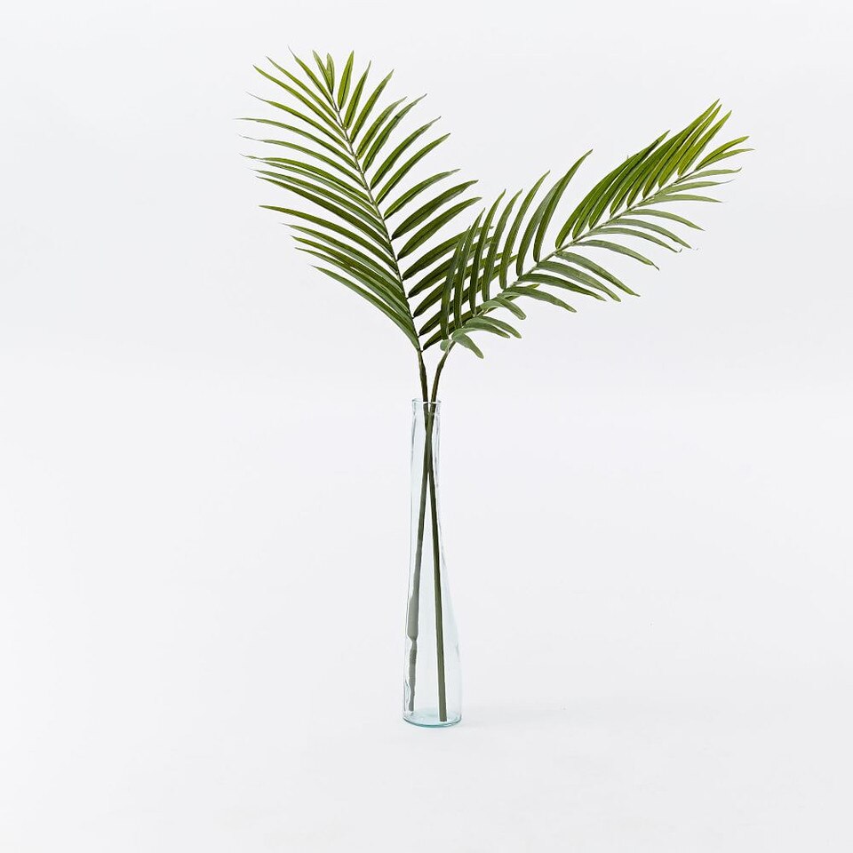 Faux Green Palm Plant Leaf Branch West Elm UK